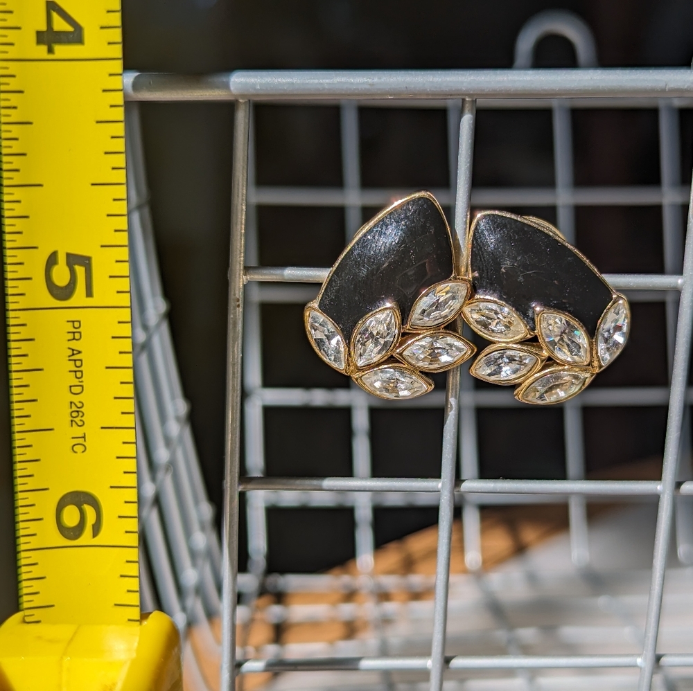 Black and crystal earrings